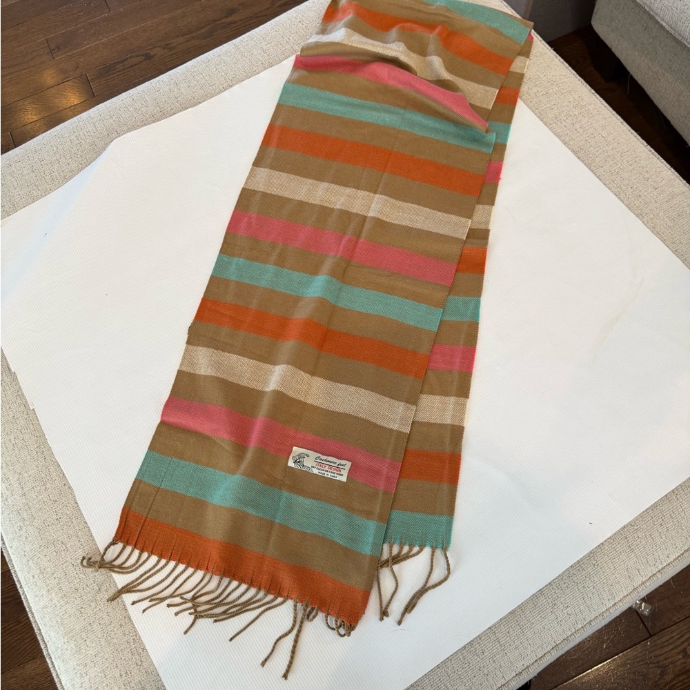 Cashmere feel Italy design Striped Multicolor Scarf